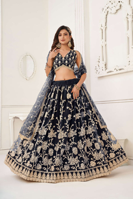 Black Sequins Embroidered Lehenga Choli