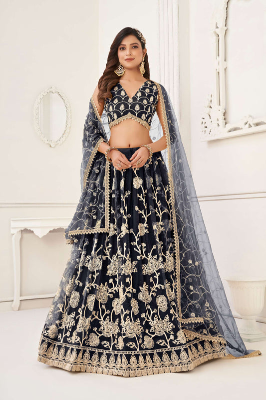 Black Sequins Embroidered Lehenga Choli
