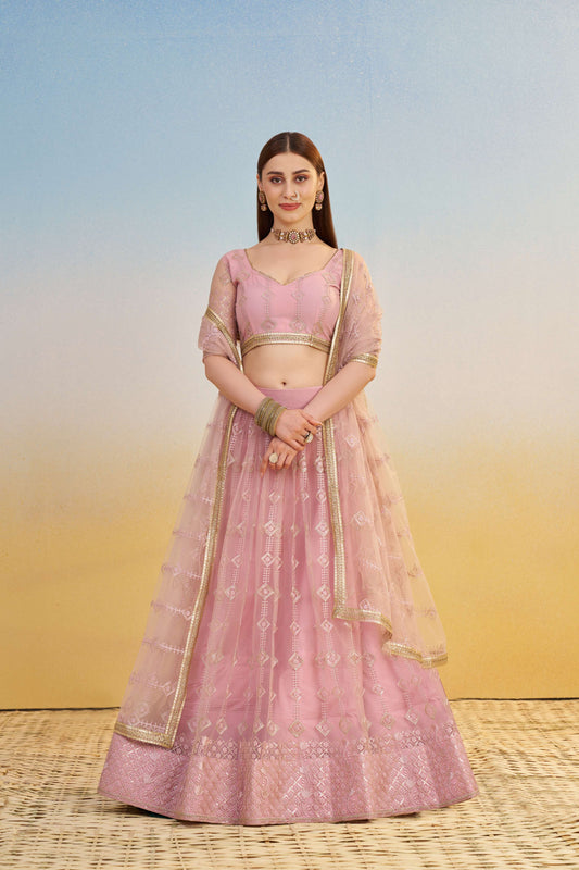 Pink Sequined Wear Lehenga Choli