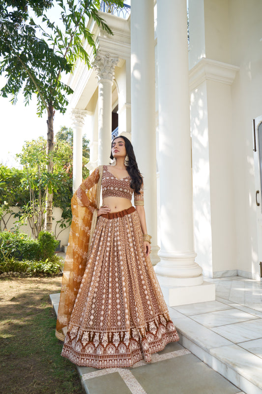 Green Embroidered Lehenga Choli